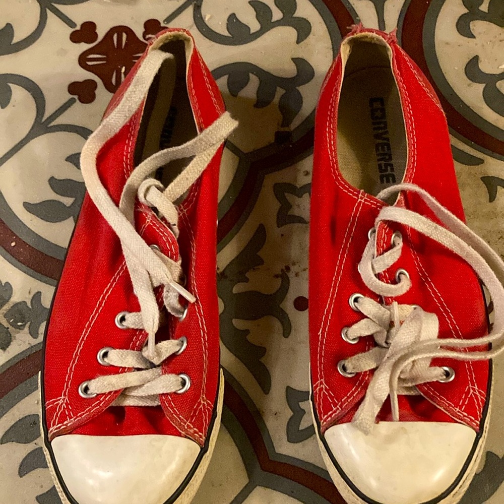 “All Star” on the back of the heel is worn off a bit. Lowest price:$15